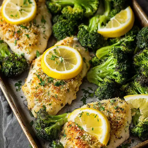 Easy Sheet Pan Lemon Chicken with Parmesan Roasted Broccoli