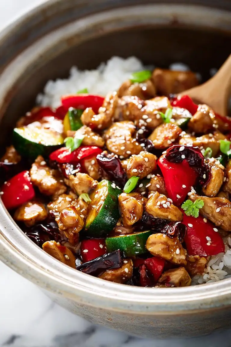 Easy Skinny Slow Cooker Kung Pao Chicken