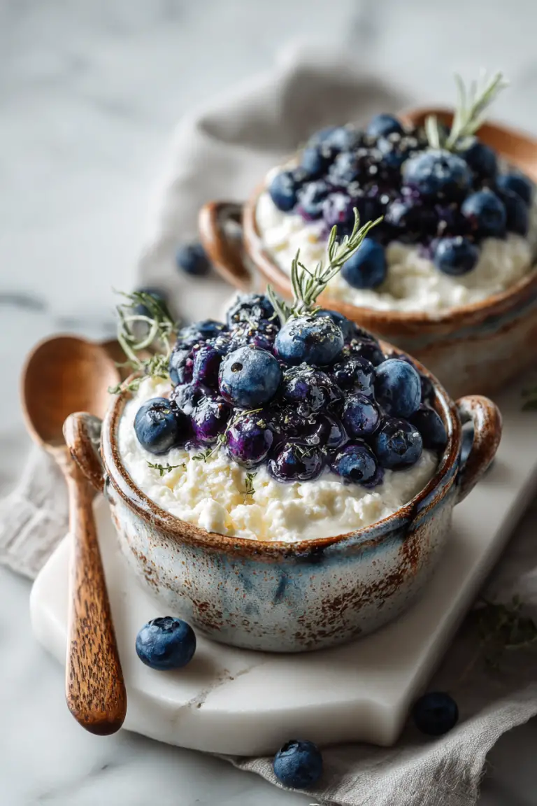 Baked Blueberry Cottage Cheese Bowls