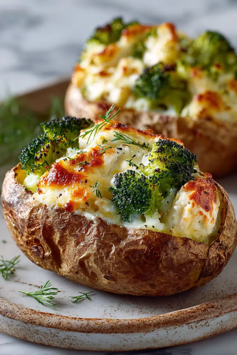Baked Potato Filled with Garlic Cheese