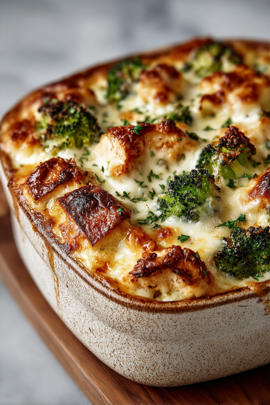 Chicken and Broccoli Alfredo Casserole Bake