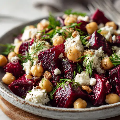 Chickpea Beet and Feta Salad