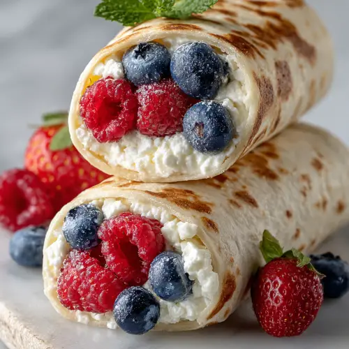 Cottage Cheese Wraps with Fresh Fruit