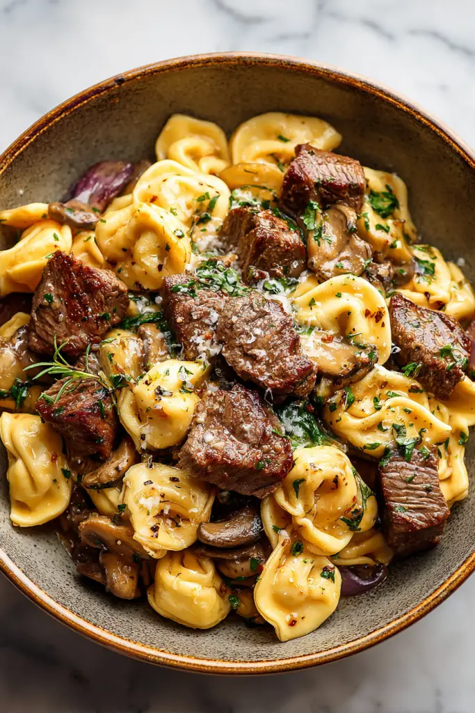 Cowboy Steak and Tortellini Skillet