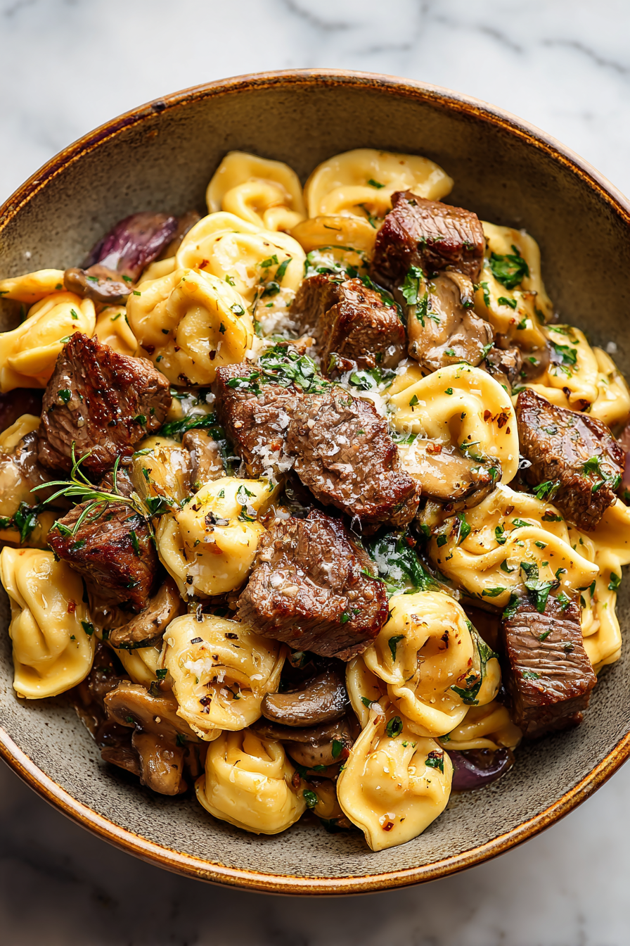 Cowboy Steak and Tortellini Skillet