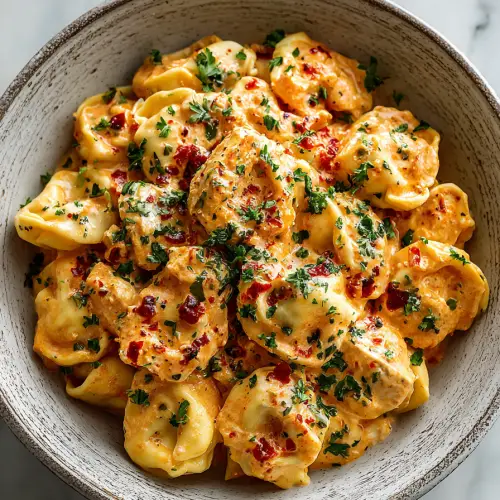 Creamy Crockpot Chicken Tortellini