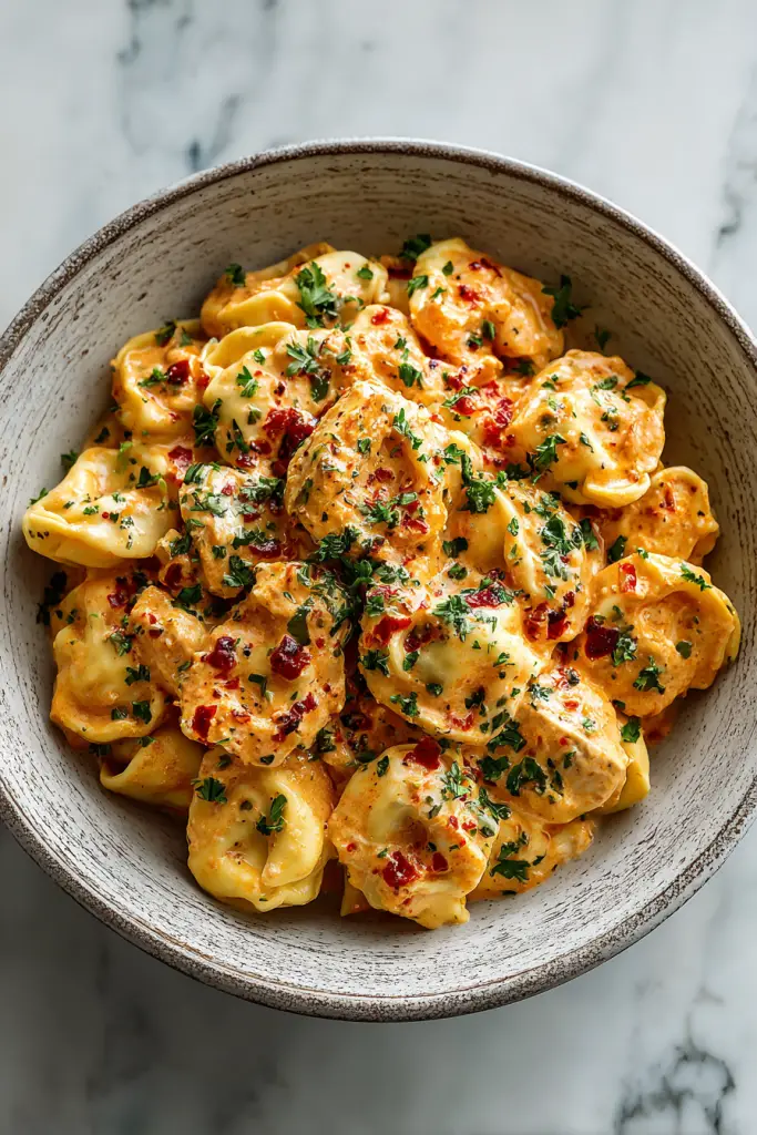 Creamy Crockpot Chicken Tortellini