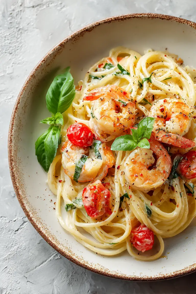 Creamy Shrimp Alfredo Pasta Dish