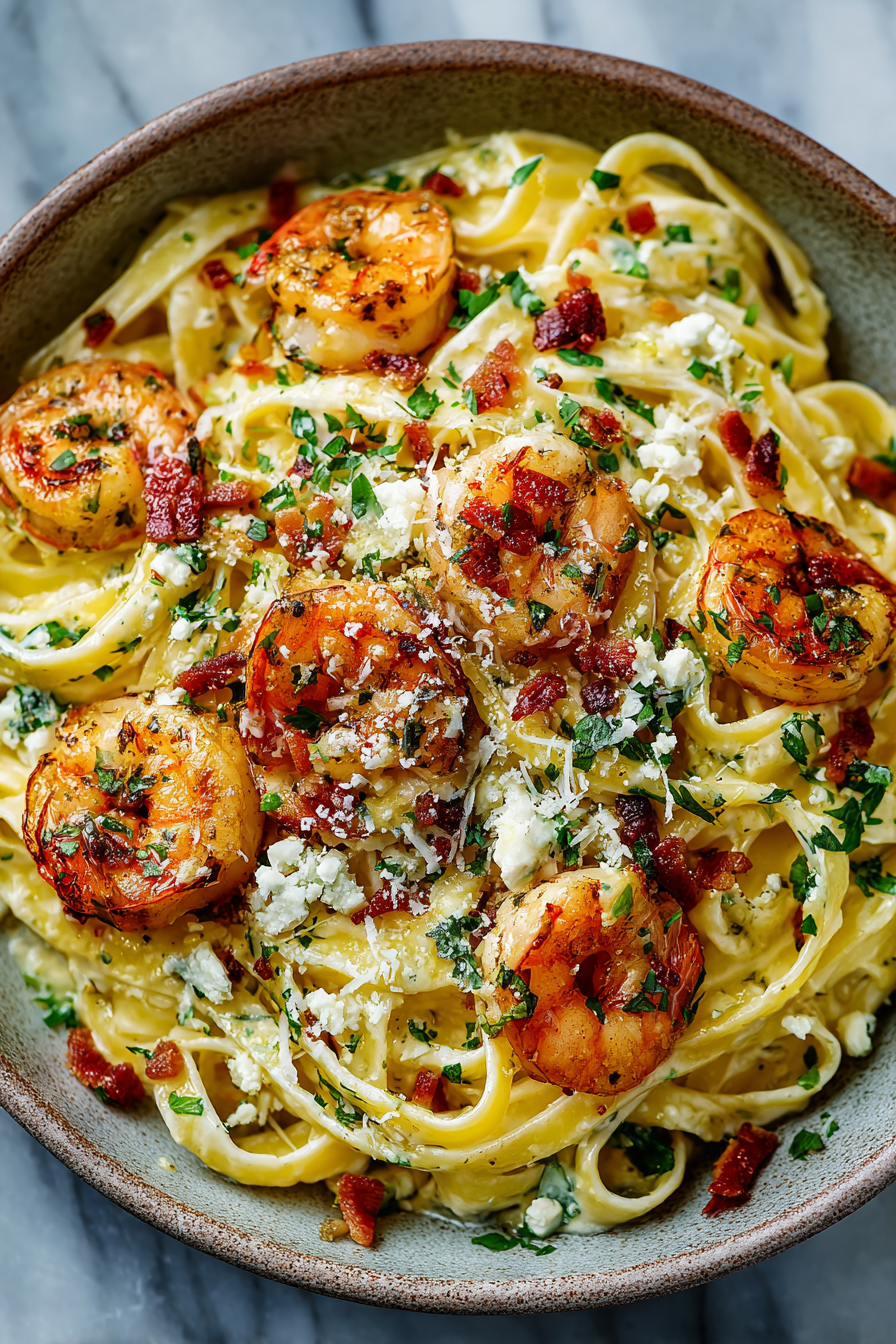 Creamy Shrimp Fettuccine Delight Recipe