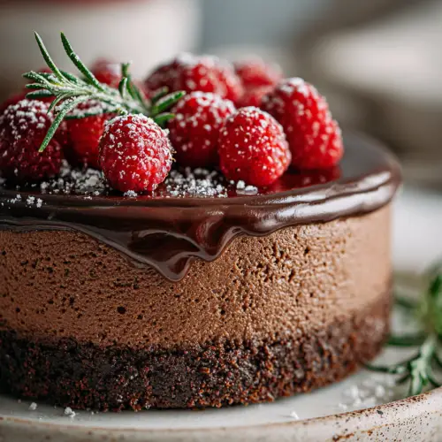 Dark Chocolate Raspberry Mousse Cake