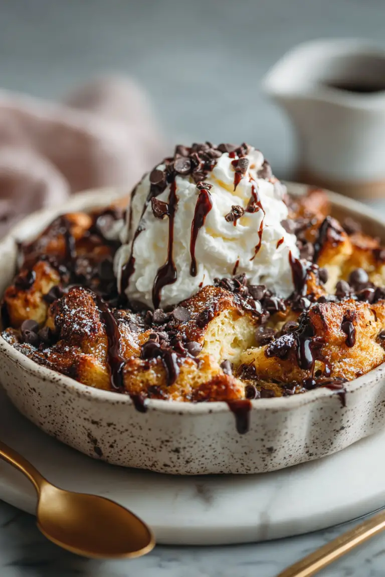 Decadent Chocolate Chip Bread Pudding Recipe