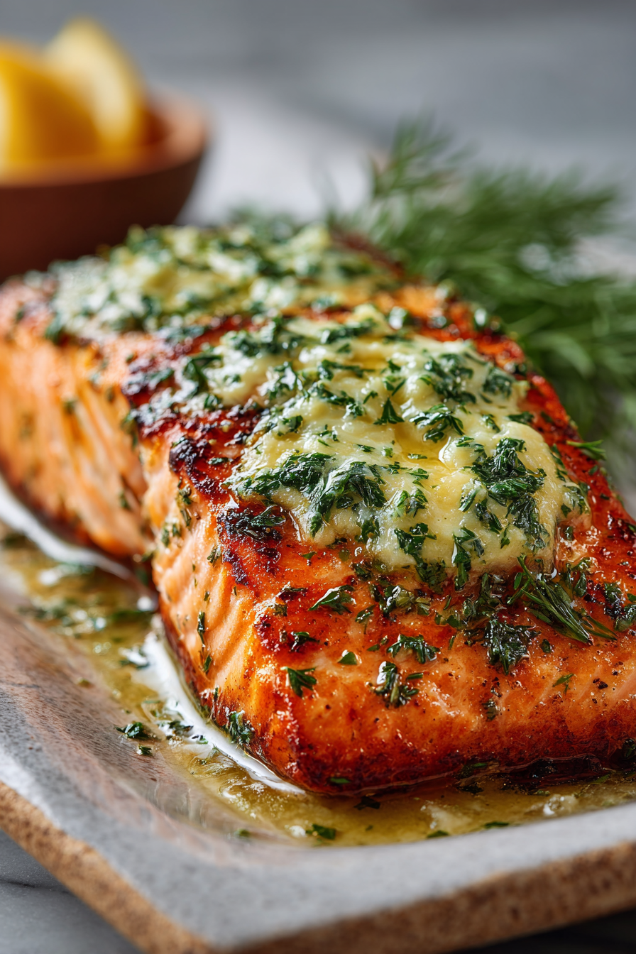 Delicious Baked Salmon with Herb Butter