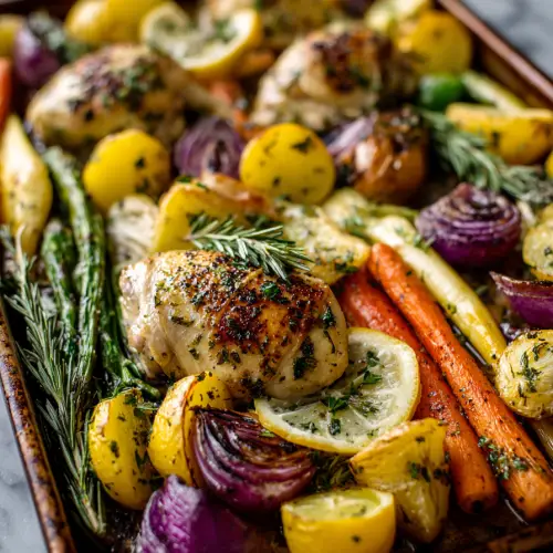 Garlic Butter Chicken Sheet Pan Dinner