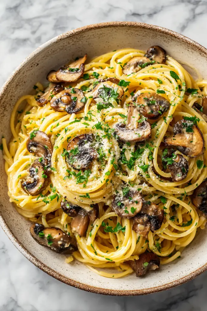 Garlic Butter Mushroom Pasta