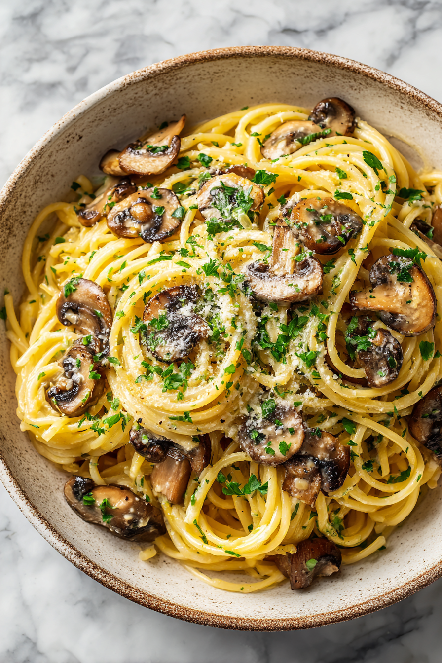 Garlic Butter Mushroom Pasta