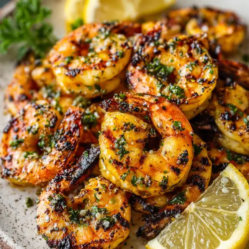 Garlic Grilled Shrimp with Lemon