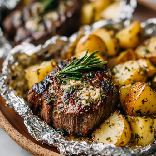 Garlic Herb Steak Potatoes