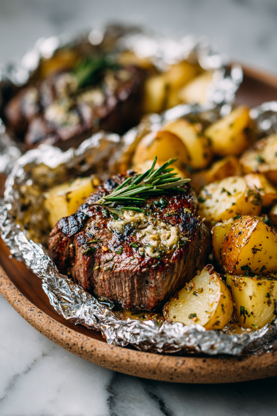 Garlic Herb Steak Potatoes
