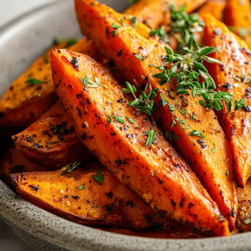 Garlic Roasted Sweet Potatoes