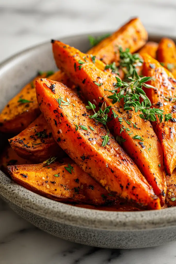 Garlic Roasted Sweet Potatoes
