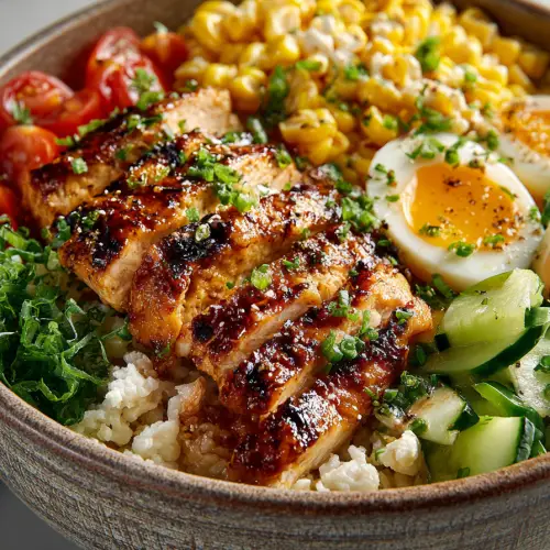 Grilled Chicken Street Corn Rice Bowl
