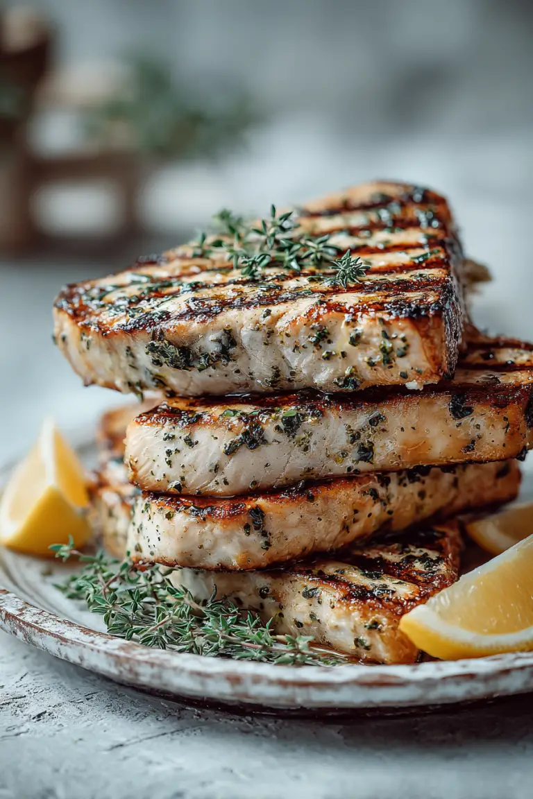 Grilled Swordfish Steaks with Lemon Marinade