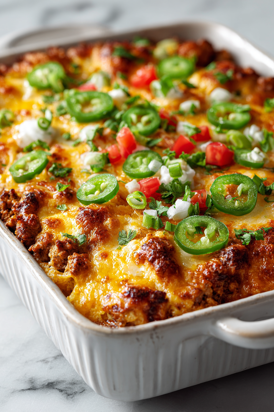 Ground Chicken Taco Casserole Recipe