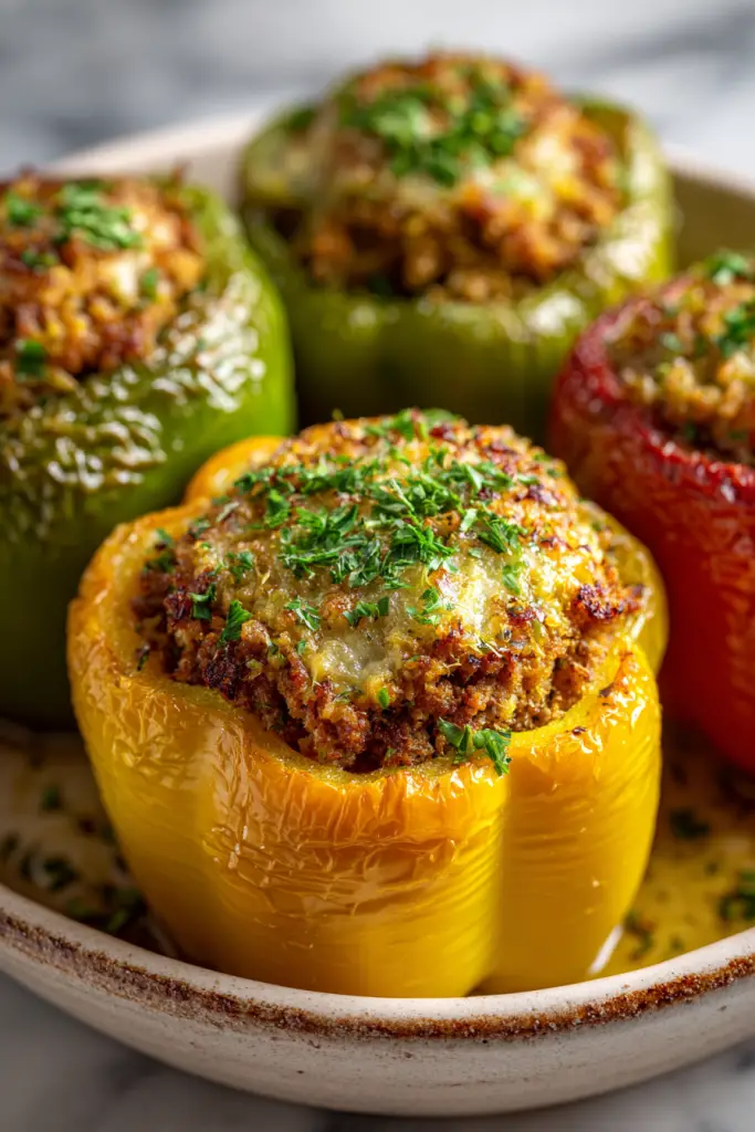 Ground Turkey Stuffed Bell Peppers