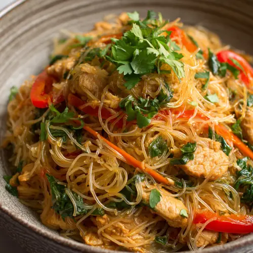 High Protein Chicken Vermicelli Noodle Bowl