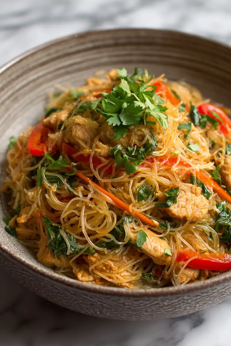 High Protein Chicken Vermicelli Noodle Bowl