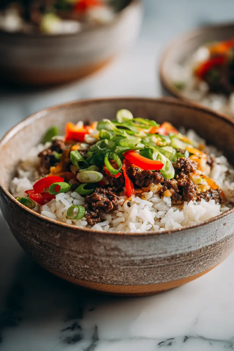 High Protein Philly Cheesesteak Rice Bowls