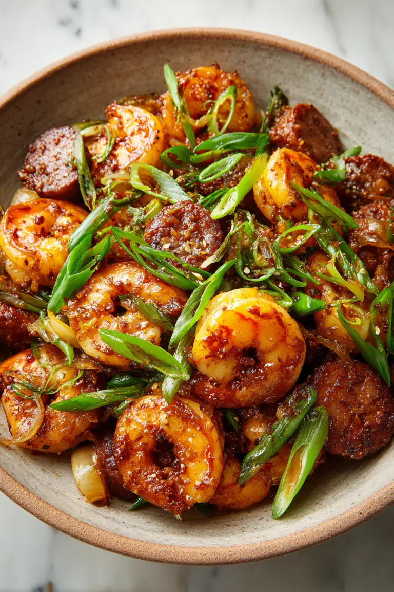 Honey Garlic Shrimp Sausage Stir Fry