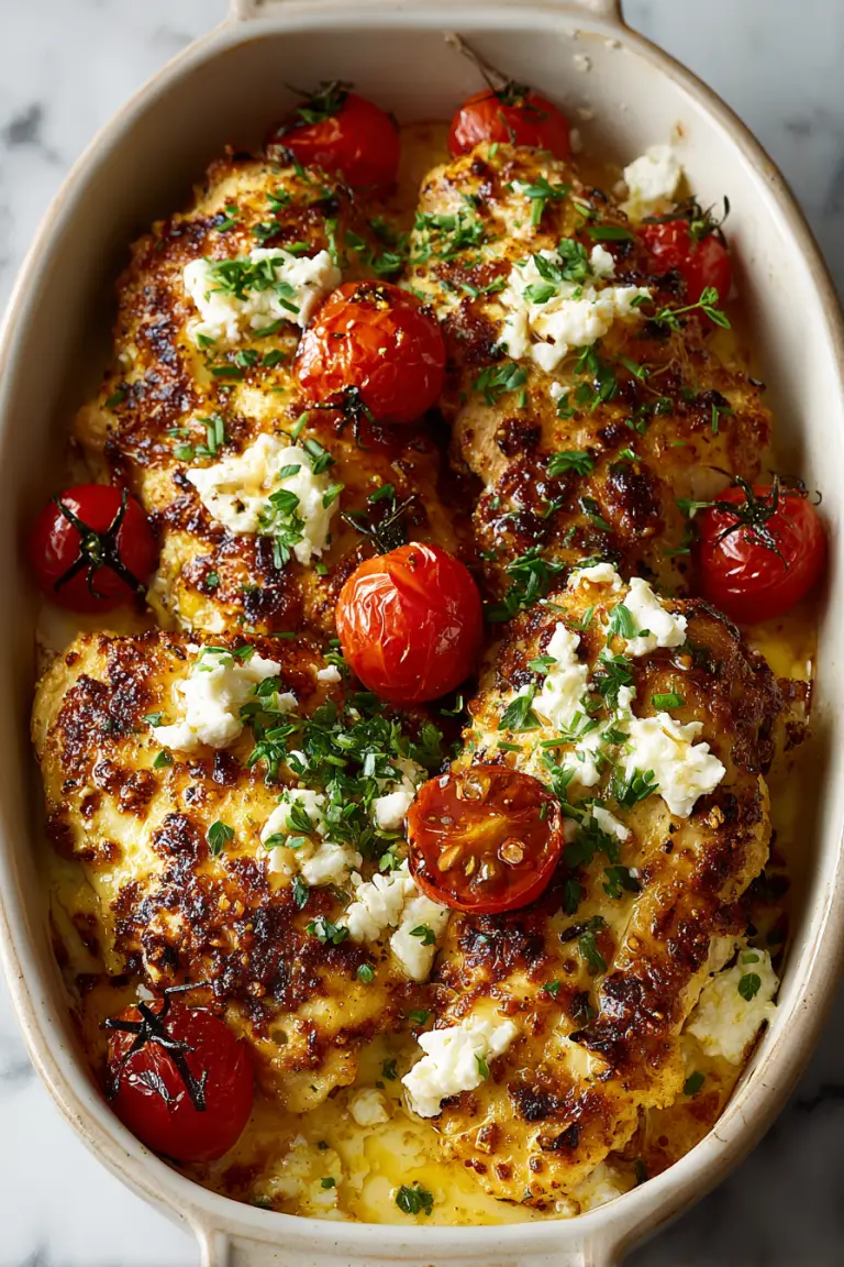 Hot Honey Feta Chicken Bake