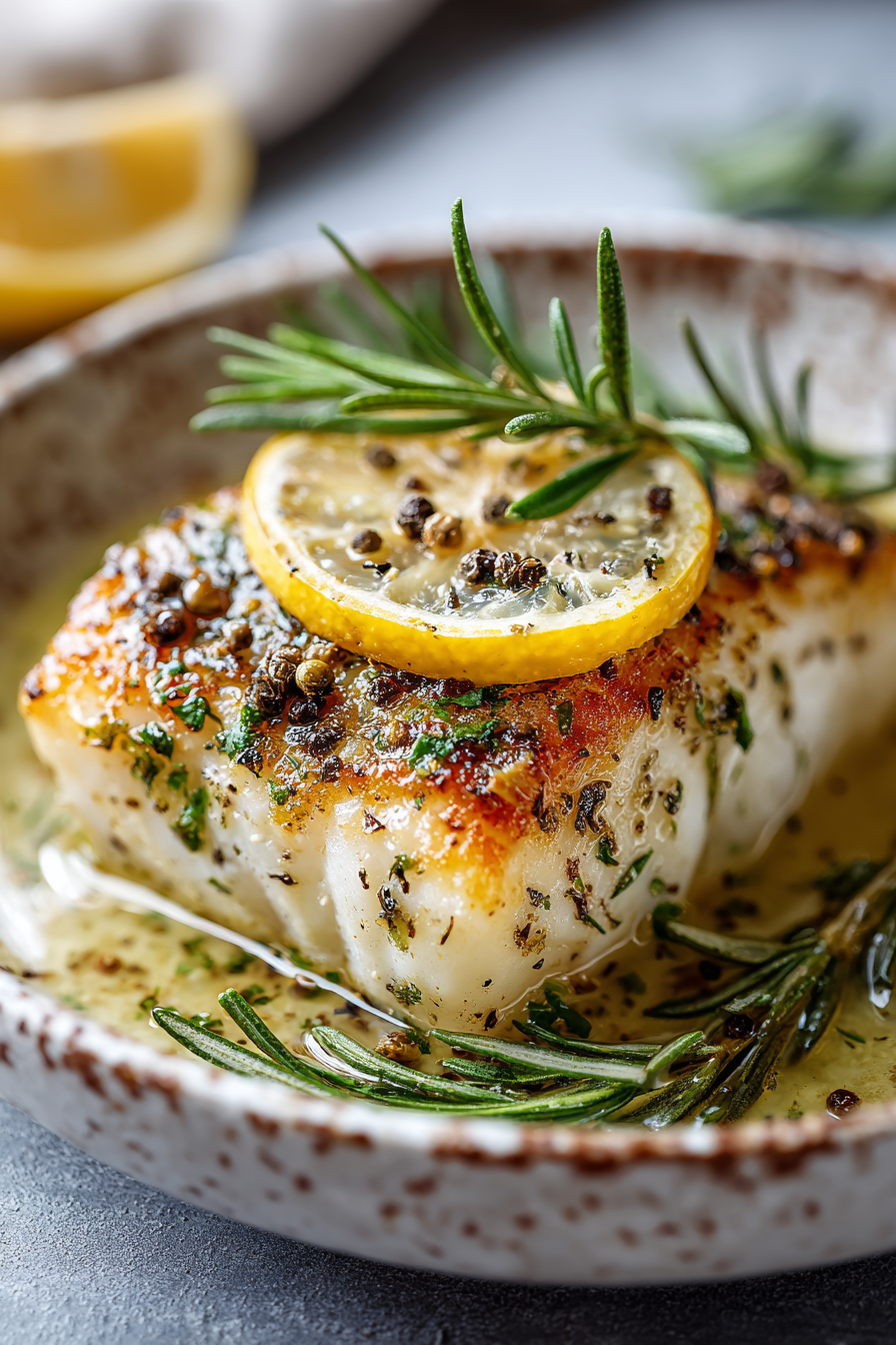 Lemon Garlic Pan Seared Fish Fillet