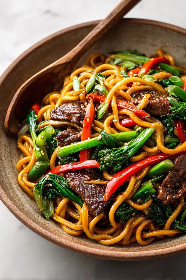 Mongolian Beef Noodle Stir Fry