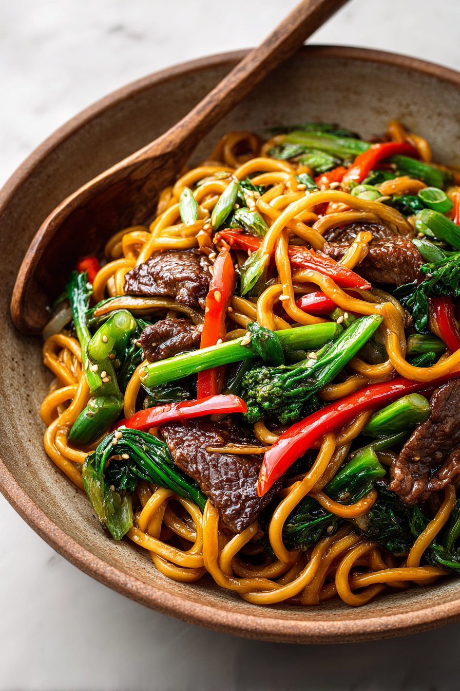 Mongolian Beef Noodle Stir Fry