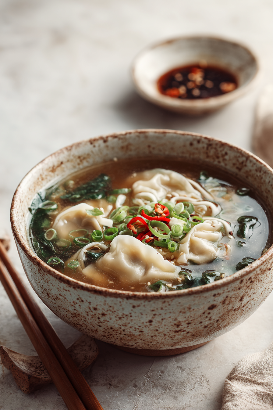 Potsticker Soup with Soft Noodles