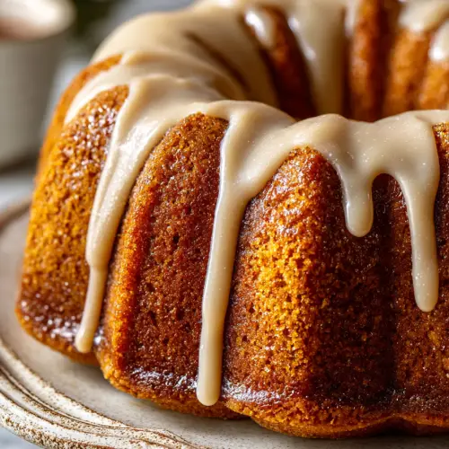 Pumpkin Bundt Cake with Brown Sugar Icing