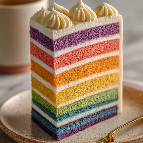 Rainbow Layered Celebration Cake