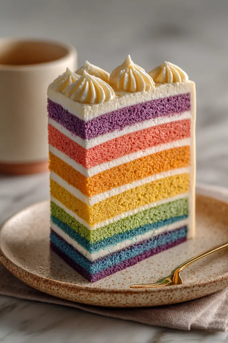 Rainbow Layered Celebration Cake