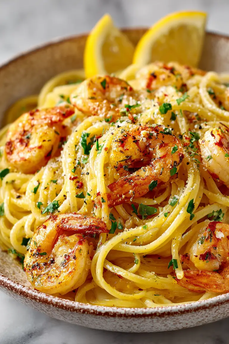 Shrimp Scampi Over Pasta