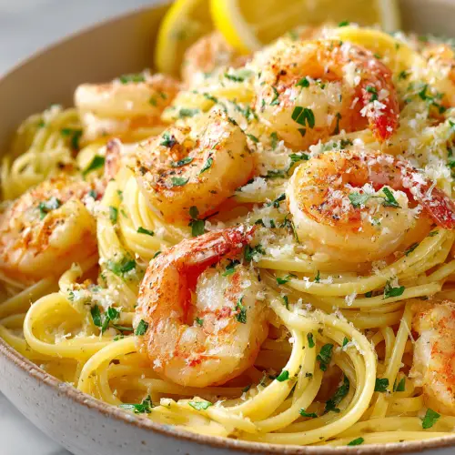 Shrimp Scampi Pasta with Garlic and Lemon