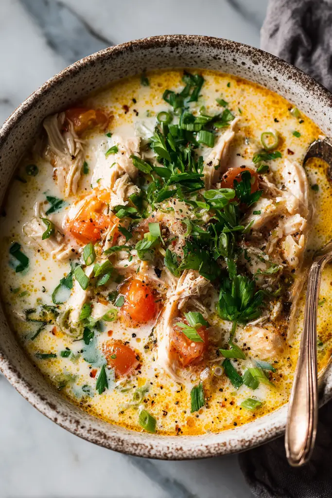 Slow Cooker Creamy Chicken Chili