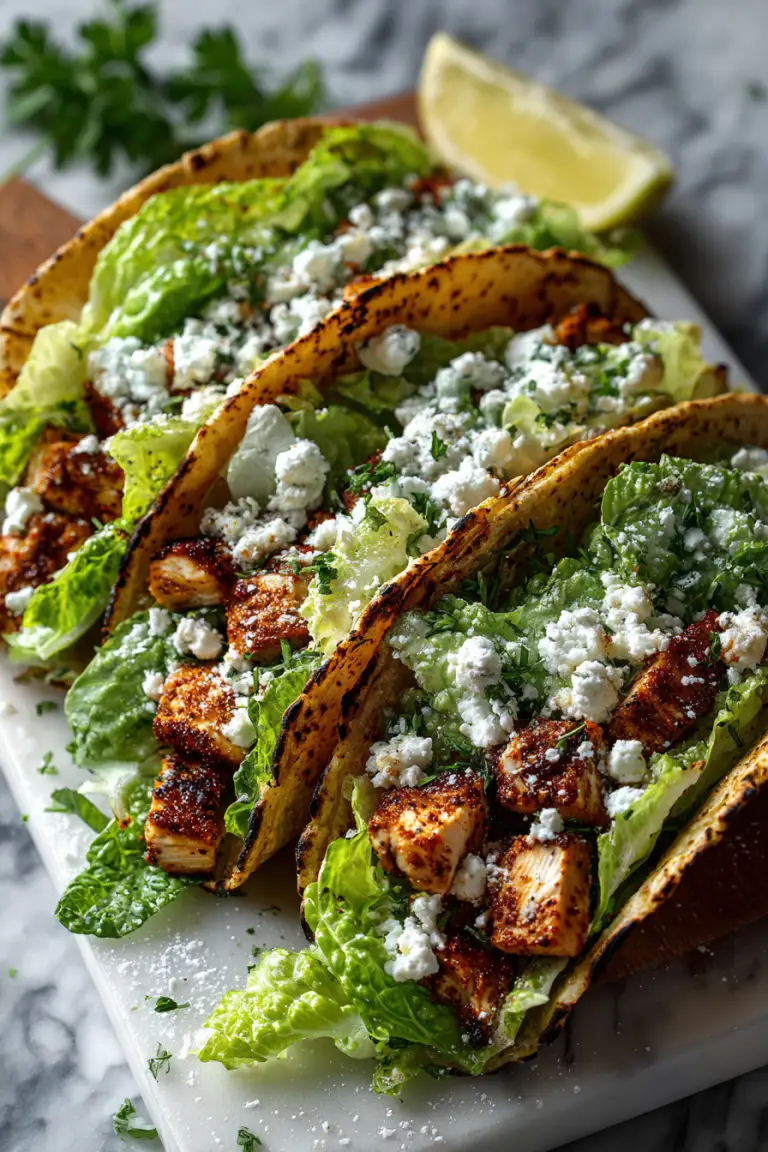 Smash Chicken Caesar Tacos Recipe