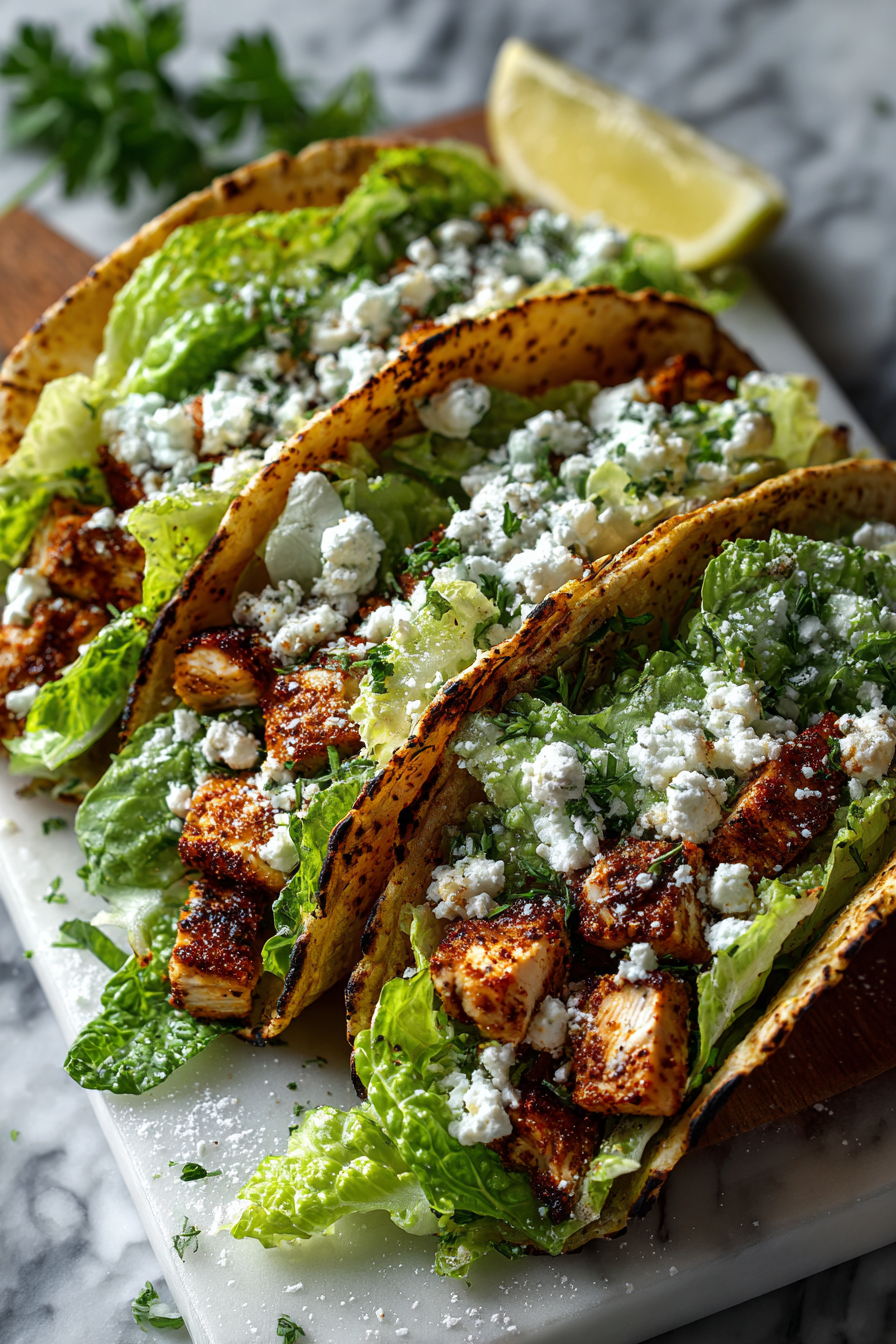 Smash Chicken Caesar Tacos Recipe