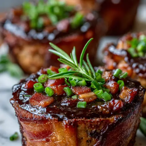 Smoky Bourbon Bacon Cupcake Meatloaves
