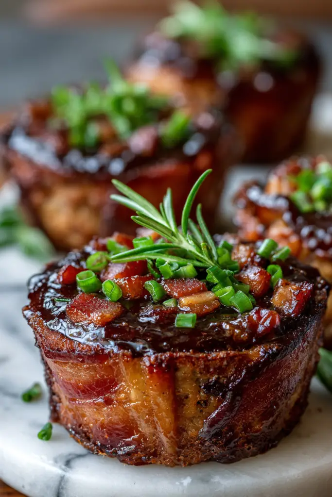 Smoky Bourbon Bacon Cupcake Meatloaves