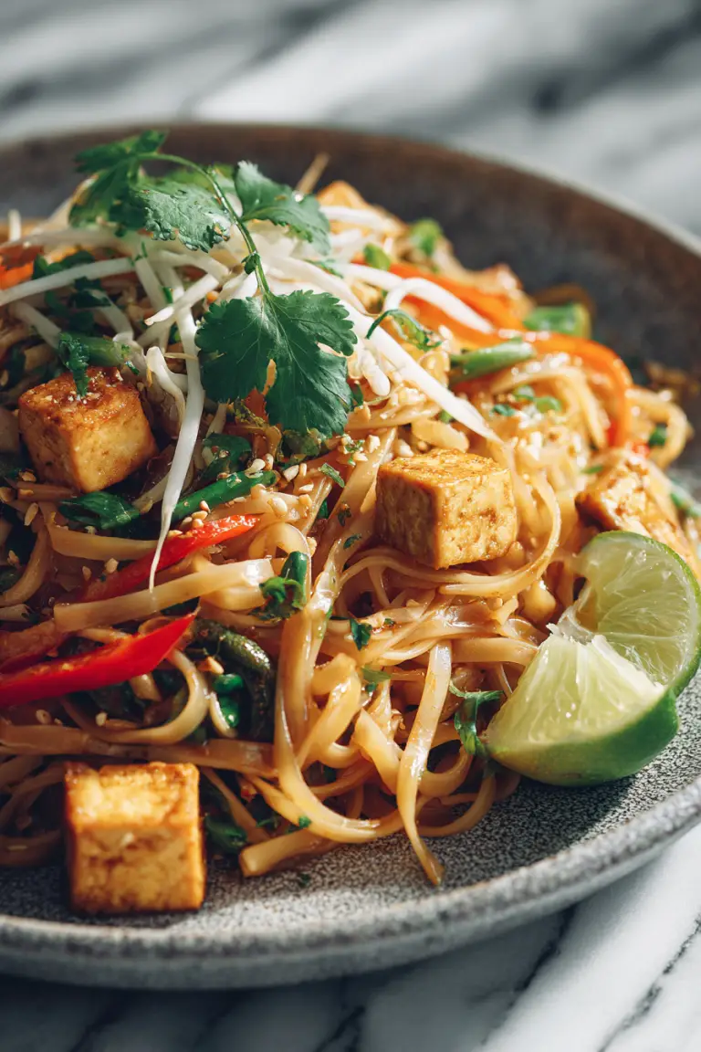 Spicy High Protein Tofu Pad Thai