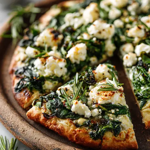 Spinach and Feta Flatbread Pizza
