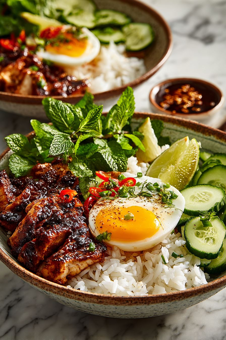 Sticky Chicken Rice Bowls